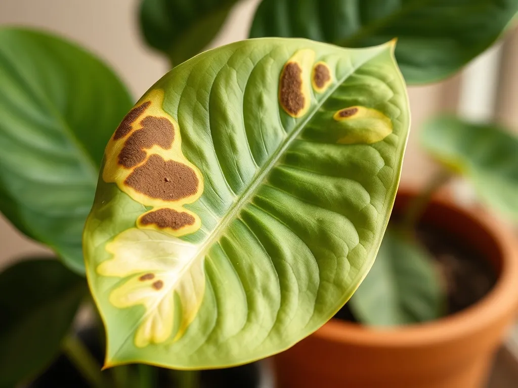 Dlaczego liście anturium mają brązowe plamy?